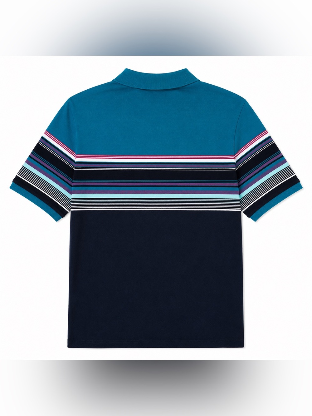 Original Penguin Munsingwear Men’s XXL Striped Polo Shirt 100% Cotton Teal - Picture 2 of 5